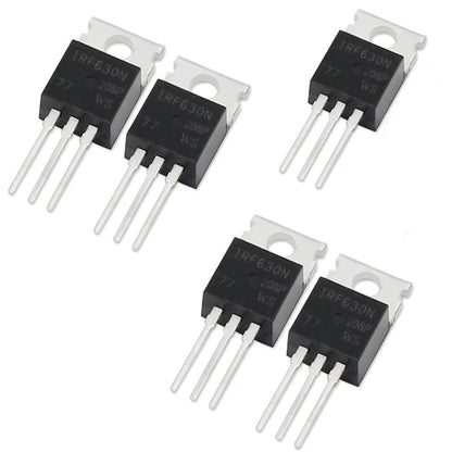 5PCS IRF630N Power N-Channel MOSFET Transistor 55V 110A TO-220 - color: IRF630N-TO-220-5pcs
