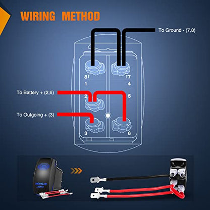 Nilight Underglow Lights Rocker Switch w/Jumper Wires Set 5Pin Laser Blue - size: UNDERGLOW LIGHTS