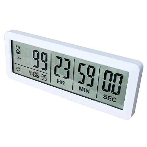 Digital Countdown Days Timer - White Upgraded Big 999 Days Count Down Clock with Stand Strong Magnetic Back for Vacation Retirement Wedding Holiday - style: M220 Day Timer