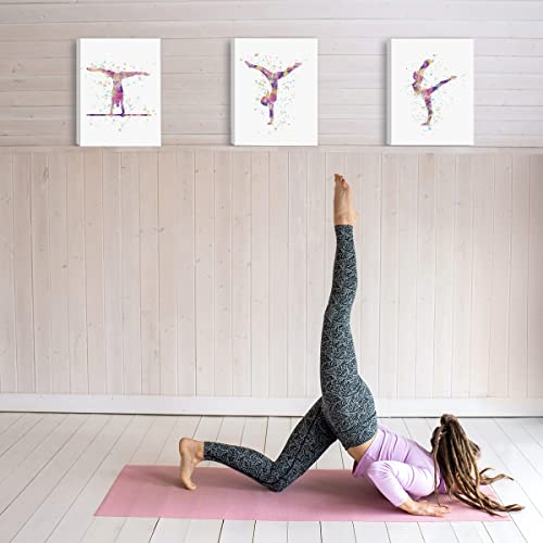CHDITB Gymnastics Wall Art Print, Set of 3 (12x16 inch), Watercolor Gymnastics Bedroom Decor - color: Gymnastics Print, size: 12"L x 16"W