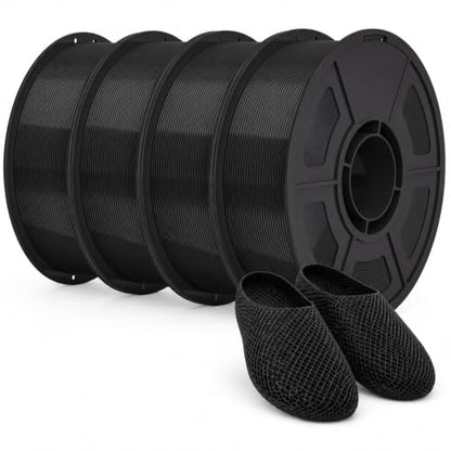 IEMAI TPU 85A Filament 1.75mm, Soft Flexible 3D Printer Filament, Elastic TPU Roll for Shoes, Gaskets, Phone Cases and Flexible Parts, 4kg Spool 8.8 lbs, Black - color: Black 4kg, size: TPU 85A