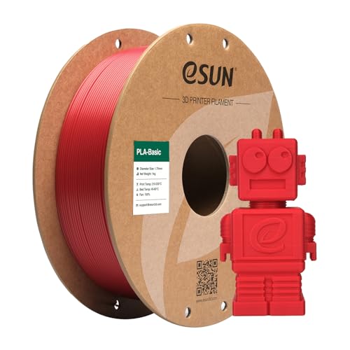 eSUN PLA Basic Filament 1.75mm, 3D Printer Filament High Speed PLA for Fast Printing, 1KG Spool (2.2 LBS) 3D Printing Filament for High Speed 3D Printers, Fire Engine Red (Pack of 10) - color: Fire Engine Red, size: 10KG