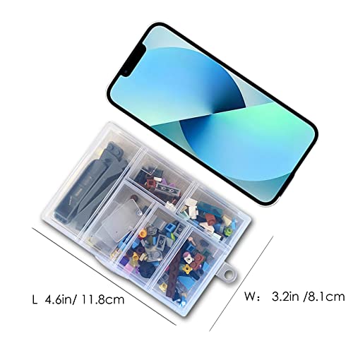 Mini 6 Grids 4-PACK Plastic Organizer Box Storage Container for Small Jewelry Fishing Tackles Earring Nail Rhinestones Beads Art DIY Crafts Organizer Clear