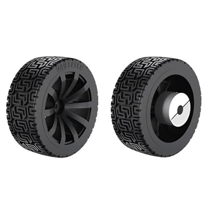 2PCS 65mm Dia Large Load Bearing Rubber Tyre & 2PCS 8mm Bore Clamping Hexagonal Shaft Coupling Suitable for Remote Controlled RC Smart Car Robot Wheel Tyres