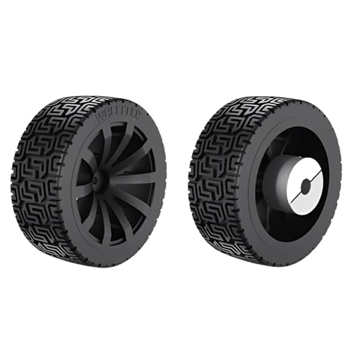 2PCS 65mm Dia Large Load Bearing Rubber Tyre & 2PCS 8mm Bore Clamping Hexagonal Shaft Coupling Suitable for Remote Controlled RC Smart Car Robot Wheel Tyres