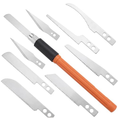 8-Blade Hobby Saw & Knife Set, Mini Hand Saw for Model Crafts