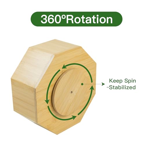 VaeFae 360 Rotating Bamboo Pen Holder for Desk, Art Supply Storage, Large - size: Large