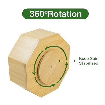 VaeFae 360 Rotating Bamboo Pen Holder for Desk, Art Supply Storage, Large - size: Large