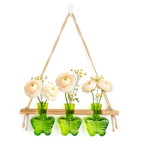 XXXFLOWER Plant Propagation Station Hanging Butterfly Shaped Vase Green - color: Green-3 Butterfly Vase