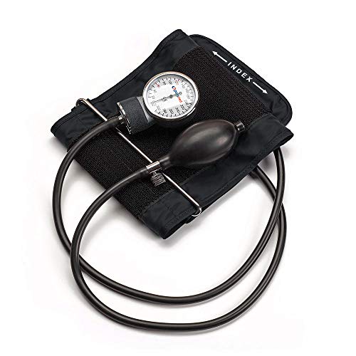 PARAMED Aneroid Sphygmomanometer – Manual Blood Pressure Cuff with Universal Cuff 8.7-16.5" and D-Ring – Carrying Case in the kit – Black – Stethoscope Not Included - color: Black