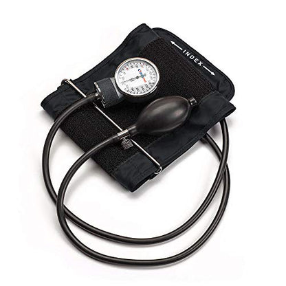 PARAMED Aneroid Sphygmomanometer – Manual Blood Pressure Cuff with Universal Cuff 8.7-16.5" and D-Ring – Carrying Case in the kit – Black – Stethoscope Not Included - color: Black