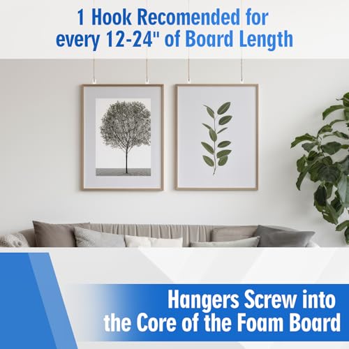 Chunful 24 Pack Foam Board Hangers Foamcore Wall Mounting Hangers