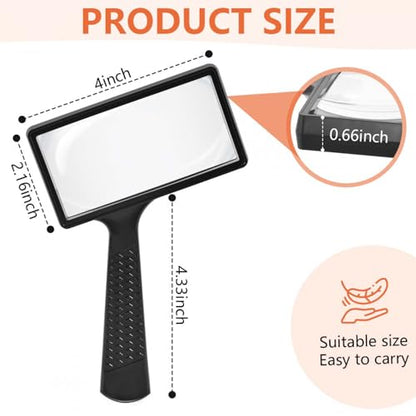 SenseYo 5X Magnifying Glass Large Handheld Reading Magnifier with Scratch Resistant Glass Lens for Kids and Seniors Hobby Exploring Nature Exploration Scientific Activities - size: 1