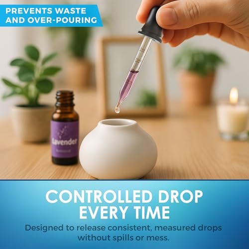 MEDca Eye Dropper - (Pack of 2) Bent & Straight Tip Calibrated Glass Medicine Droppers for Medications or Essential Oils Dropper for Accurate Easy Dose and Measurement (1 mL Capacity) - size: 2 Count (Pack of 1)