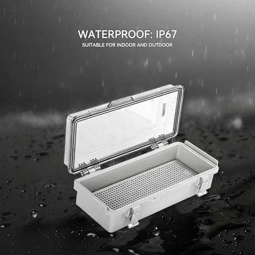 Mollom Transparent Cover Outdoor Junction Box (10.2x4.3x2.8In) - size: 10.2x4.3x2.8"