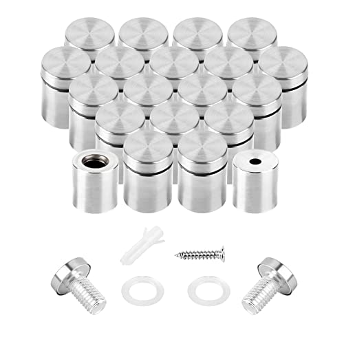 Standoff Screws for Acrylic 3/4 x 1 inch Stainless Steel Wall Sign Silver Standoff Mounting Hardware 20 Pack - size: 3/4 x 1