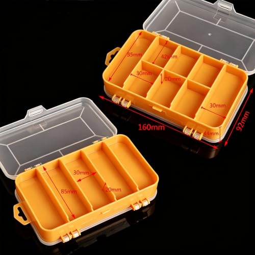 1pc Double-Sided Small Hardware Storage Box - Compact Size for Screws, Nuts, and Bolts, with Durable Construction (Yellow 3.6x6.3 inch) - color: Yellow