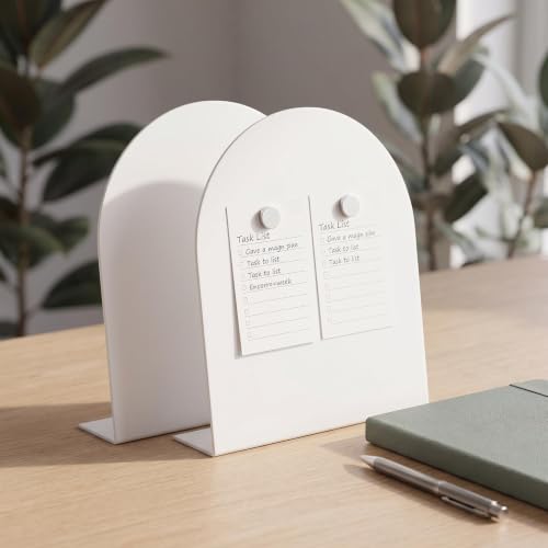 2 Pc Magnetic Board Stand Bulletin Board, 11x12 Inch Black Magnetic Board - color: White-a