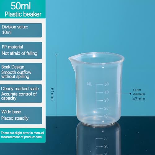 TISMART Plastic Beaker 4 Pack Measuring Cup Set