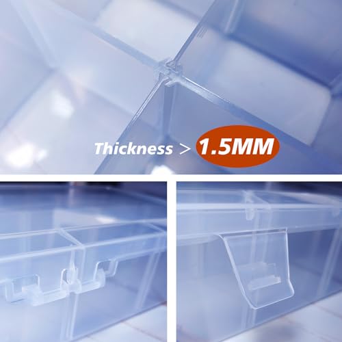 Plastic Organizer Box, 12 Grids Tackle Box Organizer Compartment - color: clear, size: Large 12 Grids