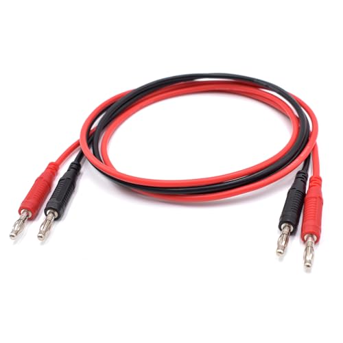 2Pcs 4mm Banana to Banana Plug Male to Male 14AWG Heavy Duty Silicone Test Leads Soft Test Cable Wire for Multimeter Electrical Testing 20A 6Ft - size: Male to Male, style: 2Pcs-Length of 6 Feet