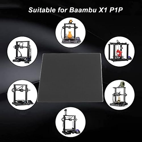 257x257x4mm Tempered Glass Build Surface for Baambu X1 P1P 3D Printer