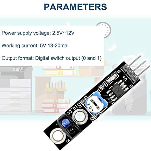 5Pcs Tracking Sensor Modules KY-033 Line Follower TCRT5000 1-Channel Infrared Detection Sensor Obstacle Avoidance Module Adjustable Sensitivity, for Arduino