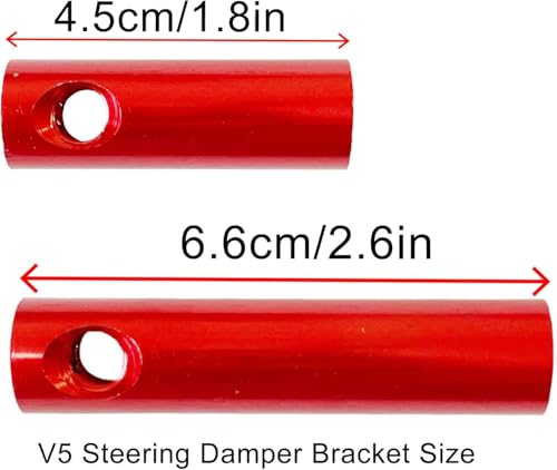 V5 Electric Scooter Steering Damper Stabilizer Kit, High-Strength T6061 Aluminum Bracket for Motorcycle & E-Scooter, Reduces Vibration & Enhances Safety (Red-bracket) - color: Red-bracket