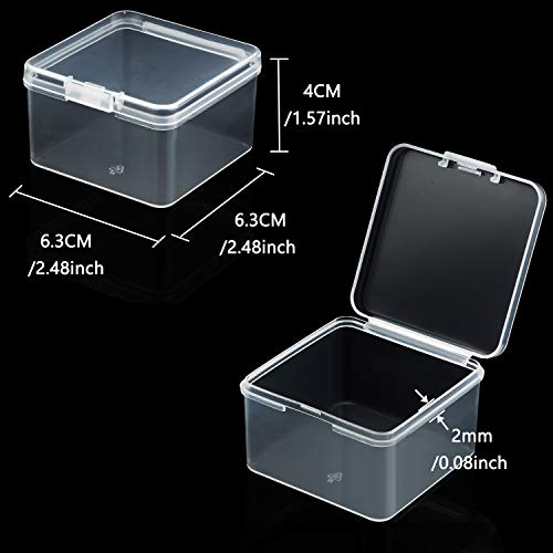 SATINIOR 24 Pcs Small Clear Plastic Container Box, 2.5 x 2.5 x 1.6 in - size: 2.5 x 2.5 x 1.6 in