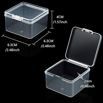 SATINIOR 24 Pcs Small Clear Plastic Container Box, 2.5 x 2.5 x 1.6 in - size: 2.5 x 2.5 x 1.6 in