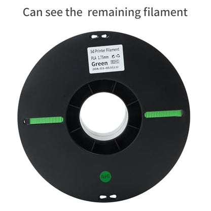 PLA 3D Printer Filament, Dimensional Accuracy +/- 0.02 mm, 1 kg Spool(2.2lbs), 1.75 mm，Green - color: 1kg Green