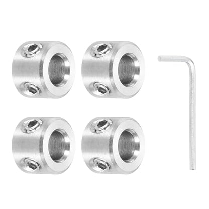 MECCANIXITY 4Pcs Shaft Collars 6mm Bore 2 Screw 12mm OD 8mm Thick - size: 6mm ID 12mm OD 8mm H with 2 Screw