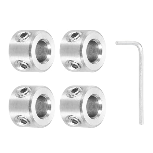 MECCANIXITY 4Pcs Shaft Collars 6mm Bore 2 Screw 12mm OD 8mm Thick - size: 6mm ID 12mm OD 8mm H with 2 Screw
