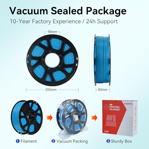 Kingroon Cyan PLA Filament 1.75mm 1kg, Vibrant Blue-Green 3D Printer Filament with ±0.02mm Dimensional Accuracy, No Tangling No Clogging Easy to Print PLA for Most FDM Printers - color: 1kg Cyan
