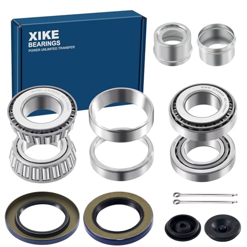 XiKe Trailer Wheel Bearings L44643 L44610 Fits 2000 Lbs 1'' Axles, 2 Sets - size: L44643/10 + Seal ID 1.249'', style: Pack 2 Set
