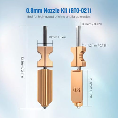 Nozzles for Flashforge AD5X 0.8mm, Nozzle Kit with Silicone Socks & Nozzle Wipers, 3D Printer Accessories - color: 0.8 mm