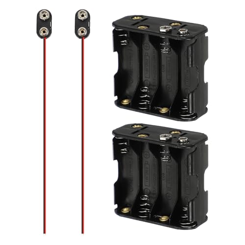 MECCANIXITY 2Pcs 8 x 1.5V AA Battery Holder with 9V I Type Snap Connector