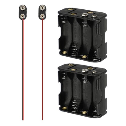 MECCANIXITY 2Pcs 8 x 1.5V AA Battery Holder with 9V I Type Snap Connector