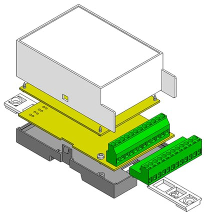 Gaurang Din Rail Enclosure for Electronic Home Automation PLC Switch Box Industrial Boxes Electrical Box ABS Enclosure Control Box (70mm - One Side Terminals) - size: 70mm- One side terminals