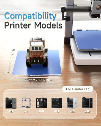 YOOPAI Cold Build Plate for Bambu Lab X2D/P2S/A1/X1C/P1P/P1S/X1E, Blue - color: Cold-Blue, size: 257x257mm