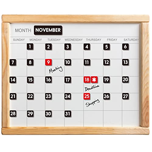 Double-Sided Magnetic Numbers and Months for Dry Erase Calendar Whiteboard, Calendar Magnets for Magnetic Whiteboard and Refrigerator Calendar(0.55”x0.55”) - size: Numbers size 0.55"x0.55"