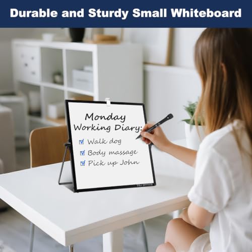 TSJ OFFICE Small White Board - 10 X 10 Inches Black Framed Dry Erase Board - color: Black, size: 10"W x 10"H