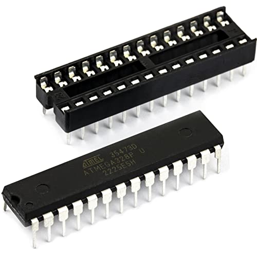 Breadboard Basic Kits for Arduino Project Atmega328P-PU Atmega328p with Uno R3 Bootloader, Dip28 Socket,16MHz Crystal, 1M Resistor, 100nF Capacitor, Reset Tactile Switch