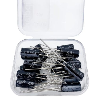 Electrolytic Capacitor YYipdian 0.47uF 50V 5x11mm High Temperature Resilience Aluminum Capacitors (Pack of 20) - size: 0.47uF 50V 5x11mm 20PCS