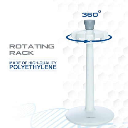 LabChoice Round Pipette Stand - Carousel Holder for Up to 6 Laboratory Micropipettes - Easy Assembly, Sturdy Base - Lab Equipment