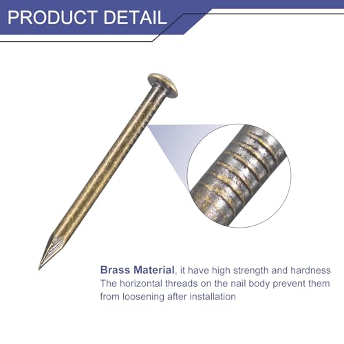 uxcell 70Pcs Small Tiny Nails 1.5x20mm(DxL) Tiny Brass Nails Hardware - color: Bronze, size: 1.5x20mm