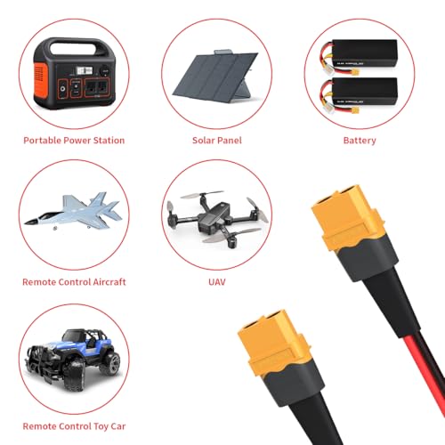 ELFCULB XT60 Female to Female Extension Cable 12AWG 6FT for Power Use - color: 12AWG XT60 Female to Female, size: 6FT