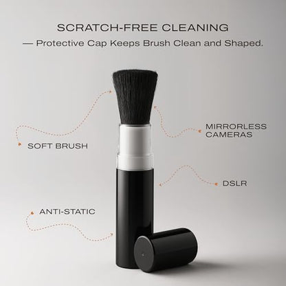 С Coiro Camera Lens Cleaning Kit – Camera Air Blower, Lens Cleaner Spray 100ml, Soft Brush, Wet Wipes & Cloth – DSLR Mirrorless Camera Cleaner - size: 5 IN 1