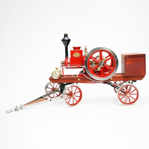 Retrol Engine HM-01 Engine Model Kit, Hit and Miss Engine Kit with High-Low Speed Gear Lever/Flatbed Transport Cart/Accessory Triad/CDI Igniter/Spark Plug, Ornament Gift -KIT - style: KIT Version