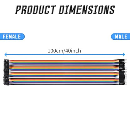 40 Pins Male to Female Flat Ribbon Cables, 100cm / 40" - size: Male to Female 40"